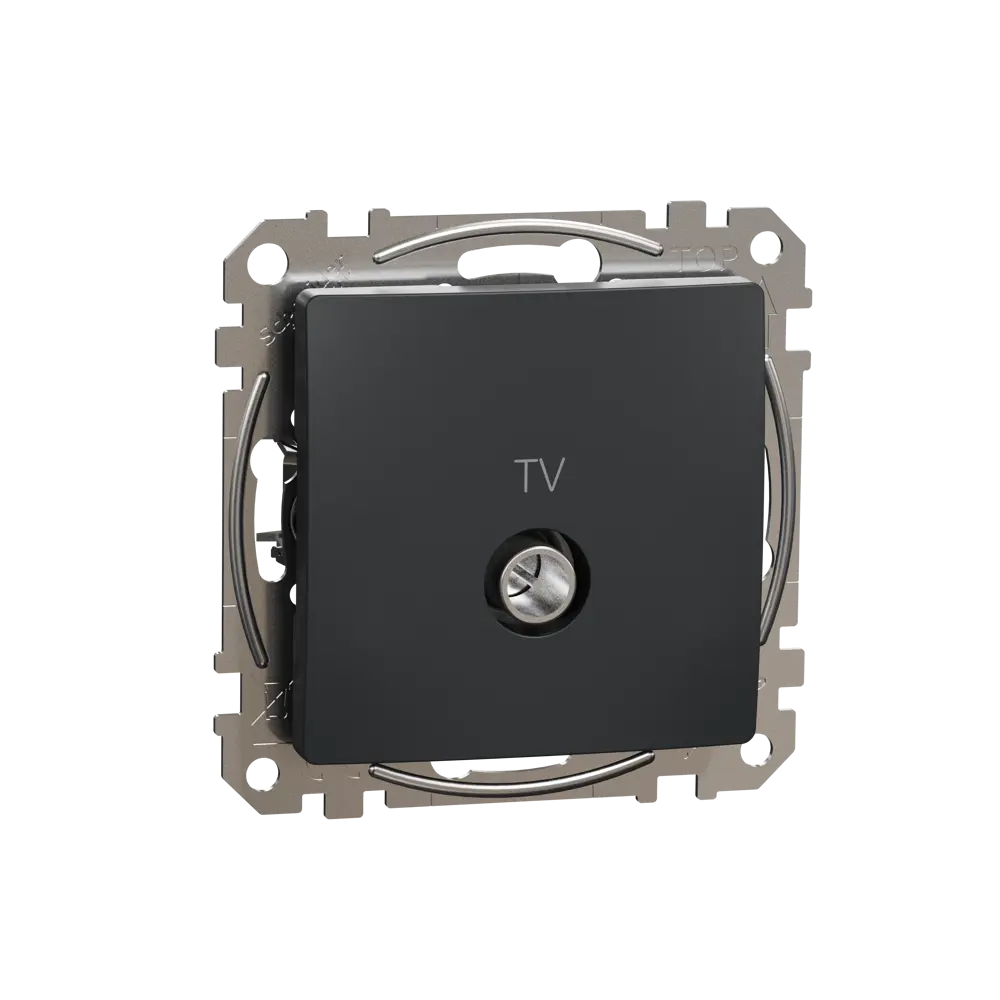 Розетка телевизионная оконечная встраиваемая Systeme Electric SednaDesign, цвет антрацит STLM-2033204 - Вид №1