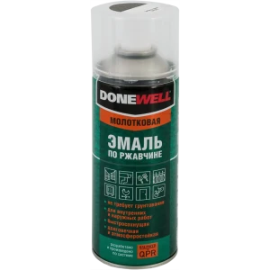 Эмаль по ржавчине Donewell цвет серебристо-чёрный 0.52 л