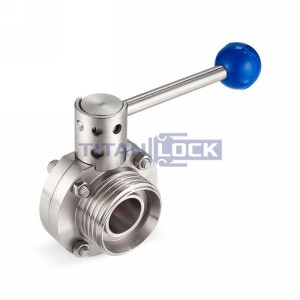 Затвор дисковый нержавеющий (AISI304) DN50, типа сварка-резьба, DIN TLSD050WTS TITAN LOCK