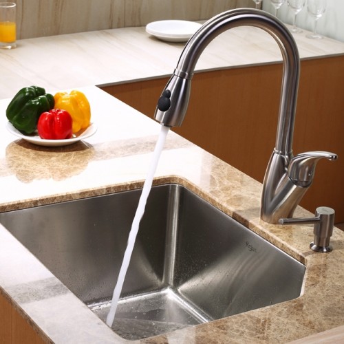 KHU121-23-KPF2120-SD20 Накладная раковина на столешницу  прямоугольная Krausru  - Вид №6