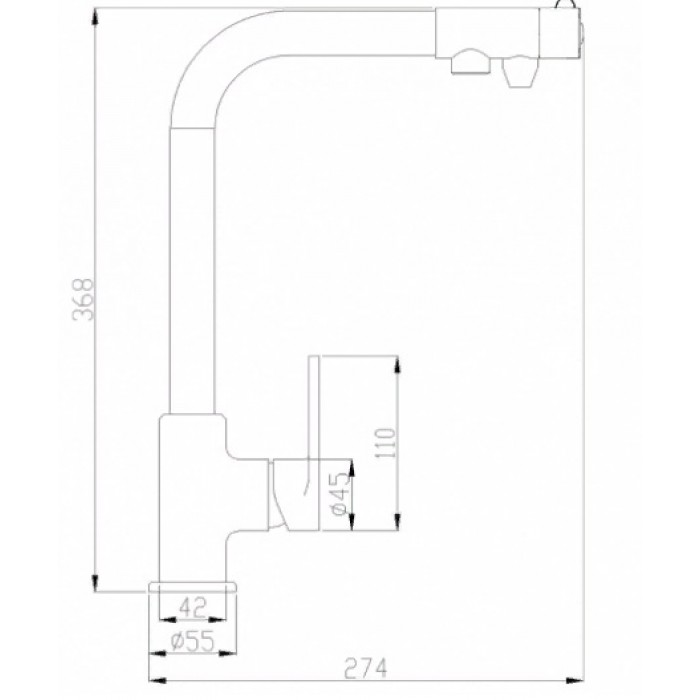 Steel Hammer SH 572 SATIN Смеситель для кухни Zorg 368 x 274  - Вид №2