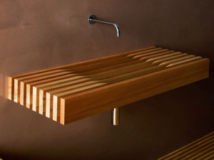 Прямоугольная подвесная раковина из лиственницы