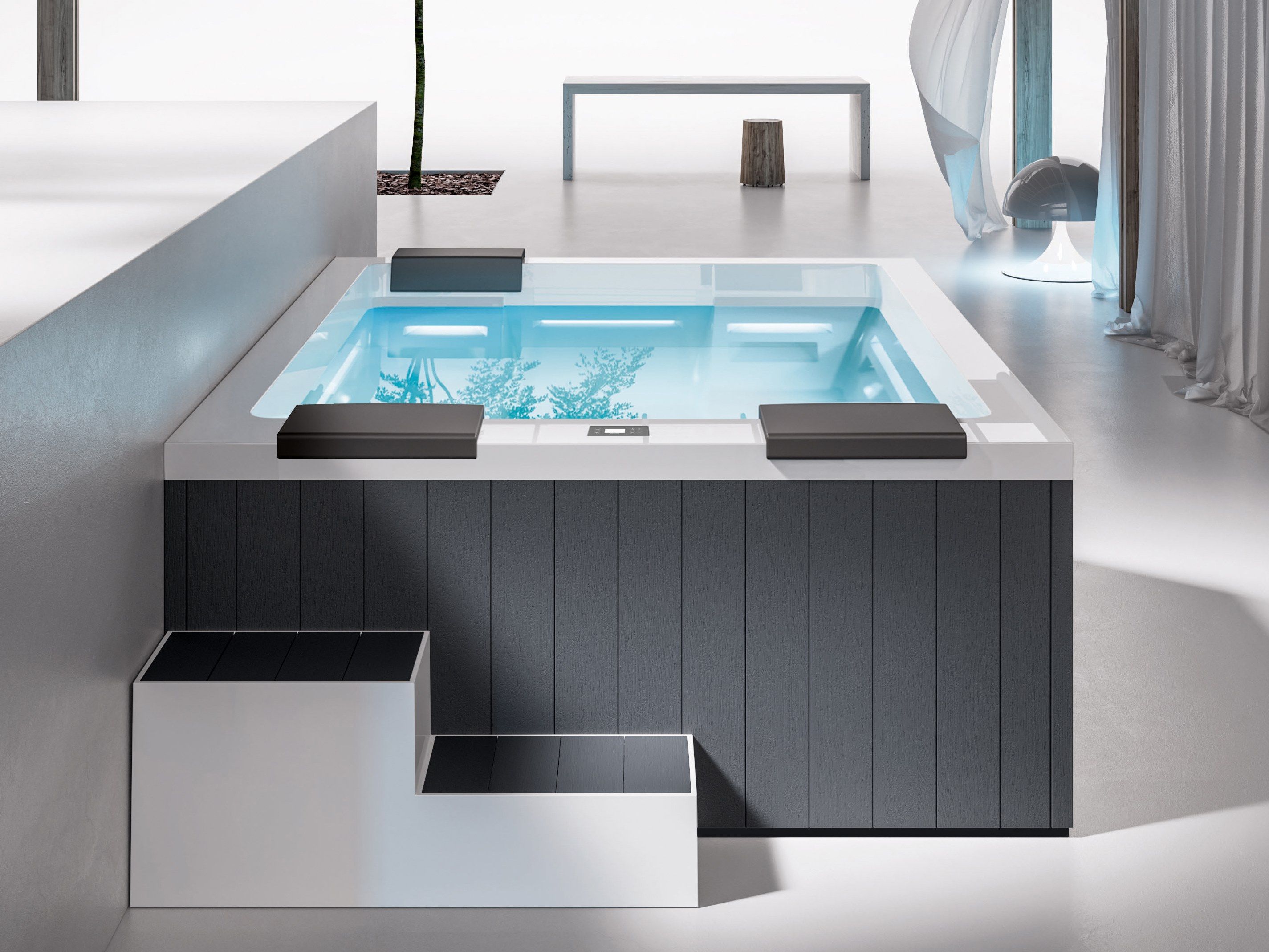 Прямоугольная мини-чаша с гидромассажем с хромотерапией Gruppo Treesse Minipiscine-Ghost Plus ARCH-00144287