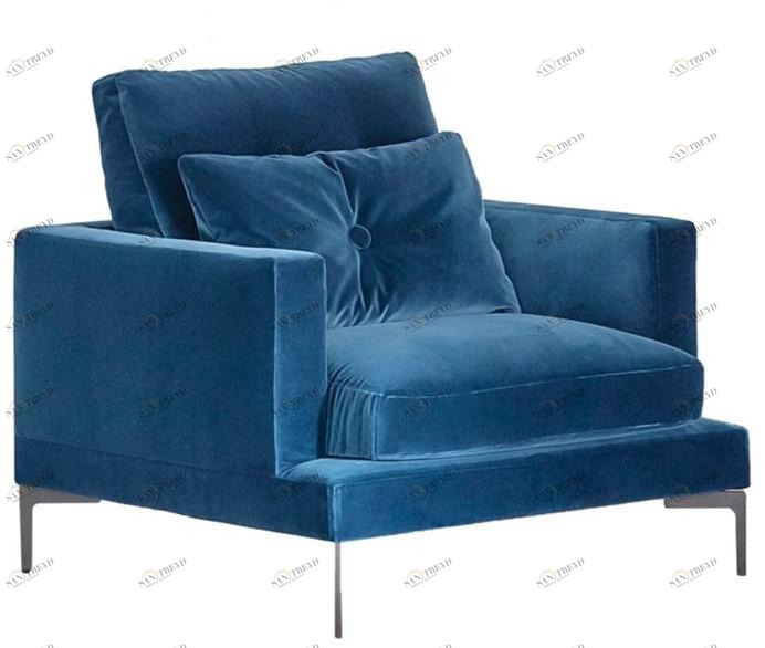 Saba Italia Кресло из ткани со съемным чехлом с подлокотниками Essentiel sun-id-1358409