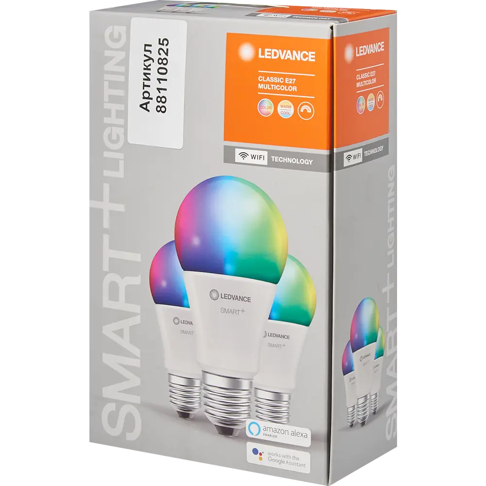 Набор умных ламп светодиодных Wi-Fi Ledvance Smart Plus E27 220-240 В 9 Вт груша матовая 806 лм, изменение цвета RGB, 3 шт STLM-2158982 - Вид №8