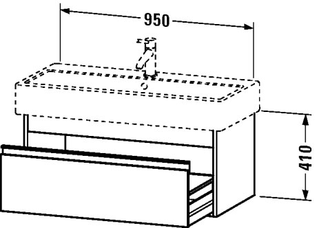 KT668804343 Ketho Тумбочка подвесная Базальт матовый, декор Duravit - Вид №1
