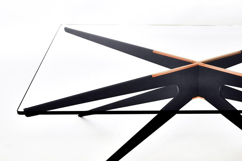 GABRIEL SCOTT Прямоугольный журнальный столик из стали и стекла для гостиной Dean sun-id-1396351 - Вид №5