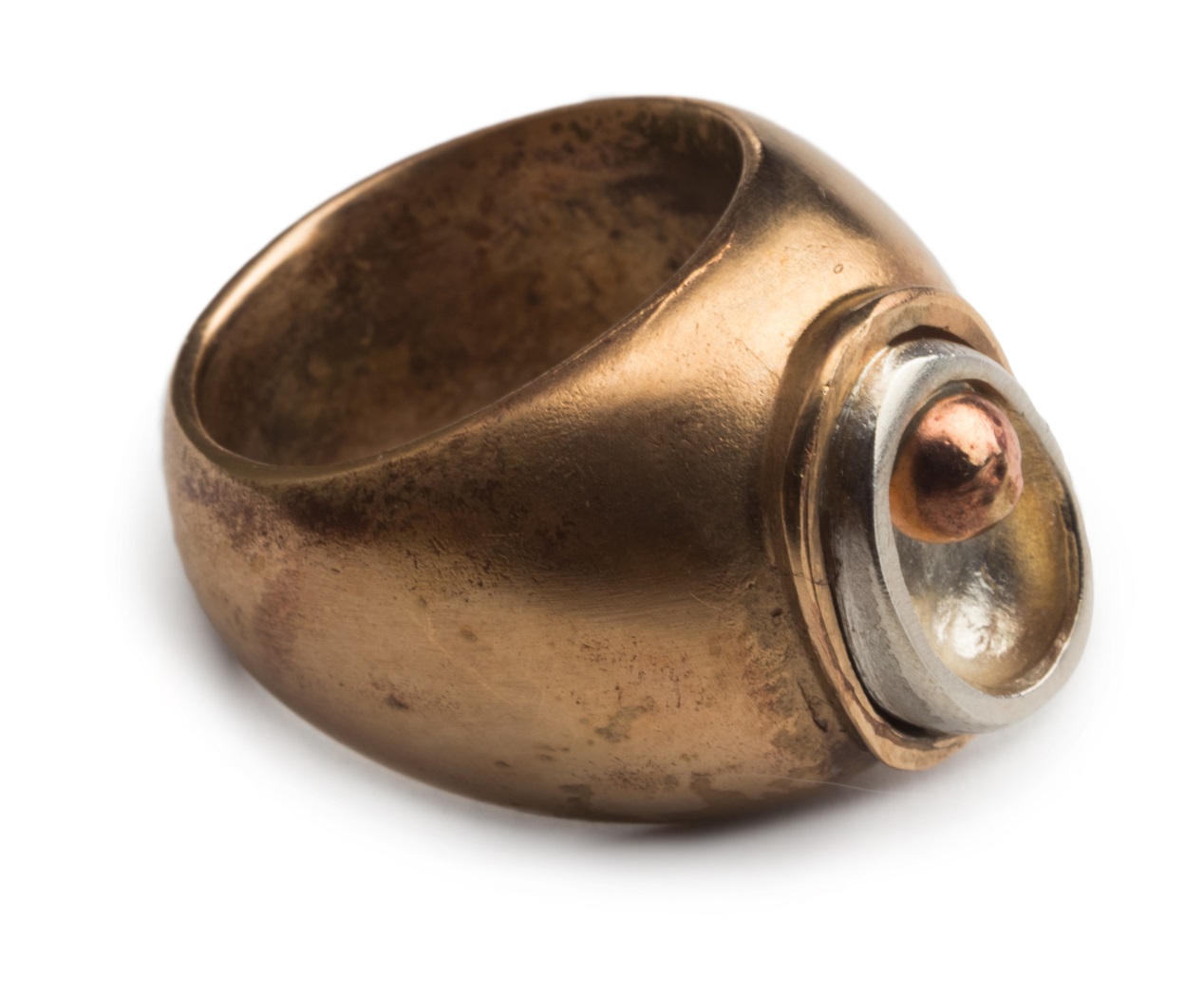 EB108 Кольцо, бронза, серебро, жемчуг ELENA BERTELLOTTI Santreyd 