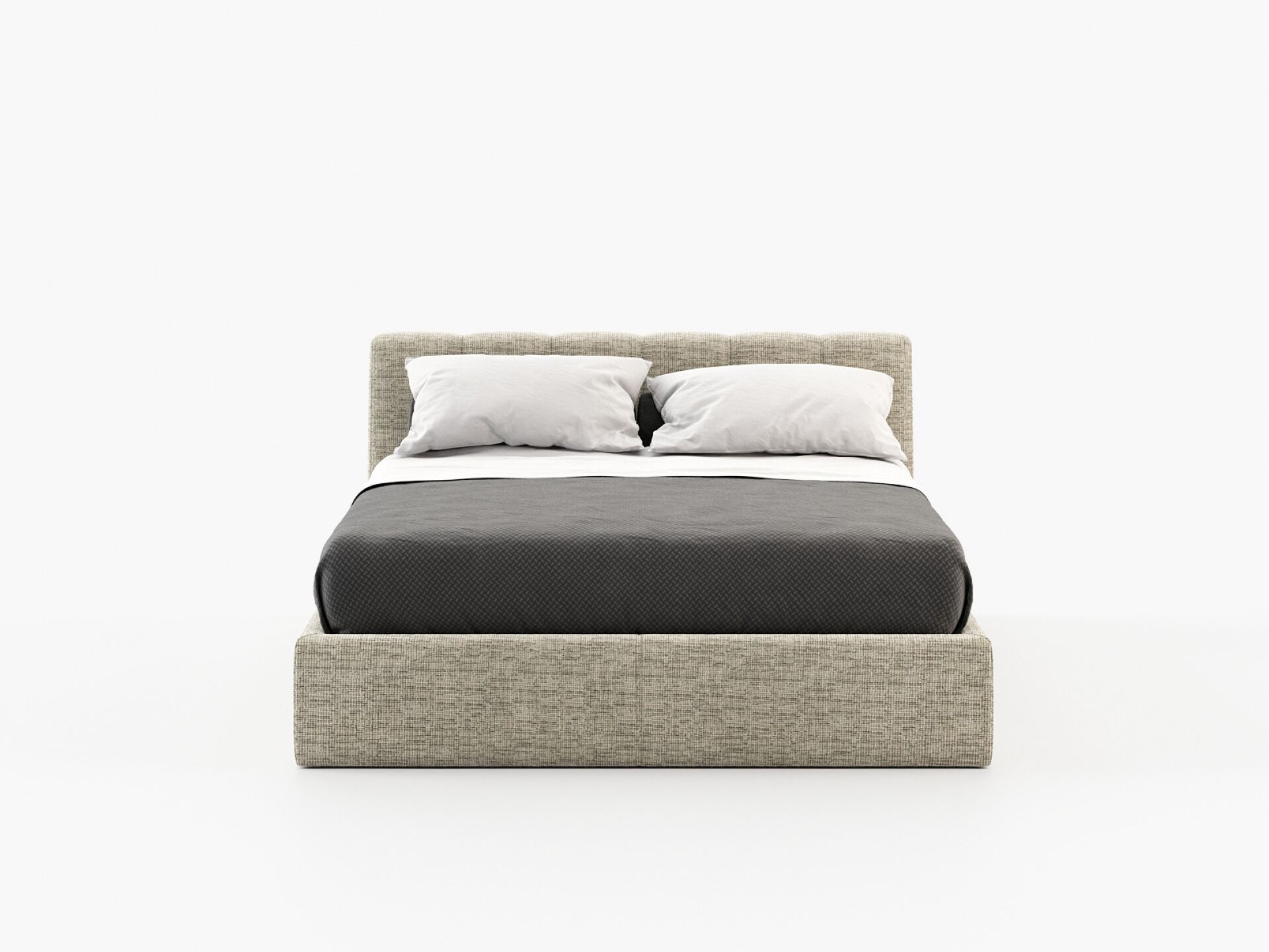 Двуспальная кровать из ткани с мягким изголовьем Laskasas ARCH-00031330 - Вид №1