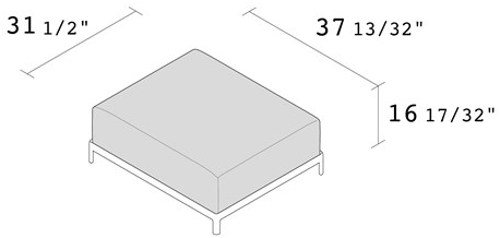 Alias Прямоугольный пуф из ткани с обивкой Aluzen soft P51 - Вид №3
