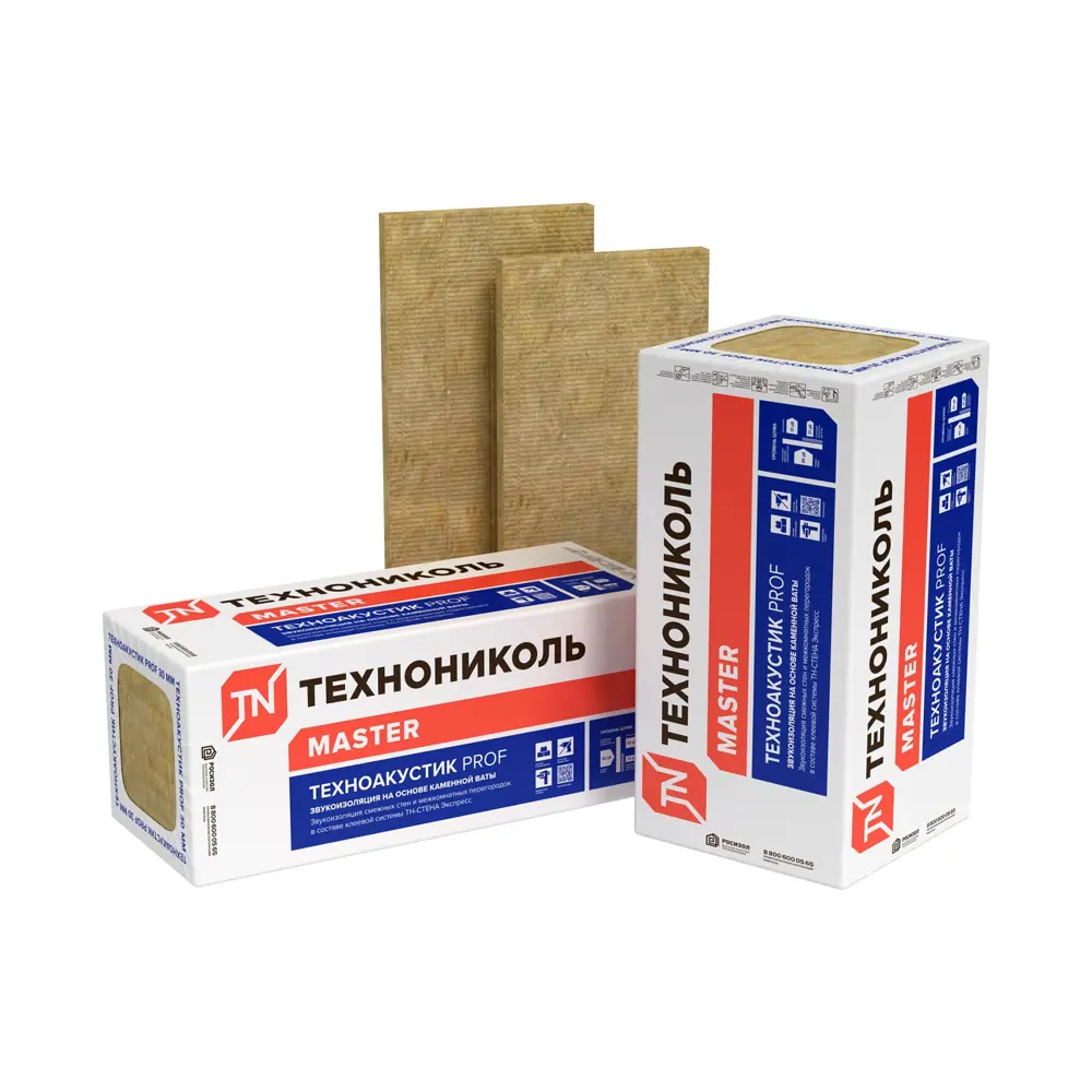 Звукоизоляция Технониколь ТехноАкустик Prof 50 мм 6 шт 600x1200 мм 4.32 м² 89031550 STLM-2154570 