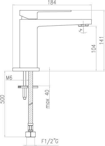 PE830102740 Смеситель для раковины , белый Webert Pegaso - Вид №1