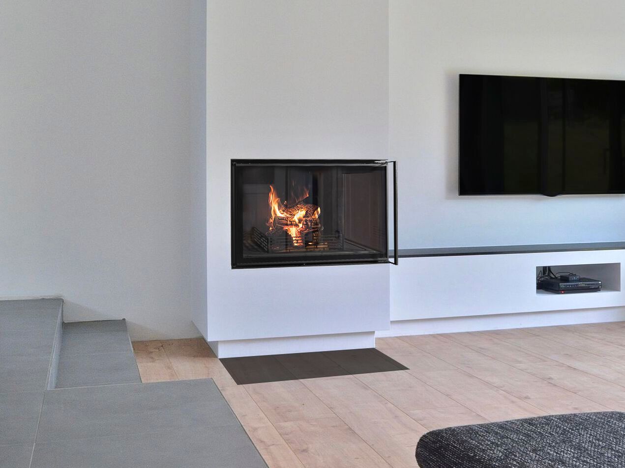 Стальной угловой дровяной камин RÜEGG K ARCH-00120624