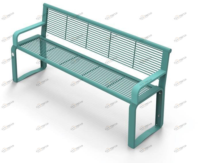 City Design Скамья стальная с подлокотниками со спинкой Ethos Ethos + b