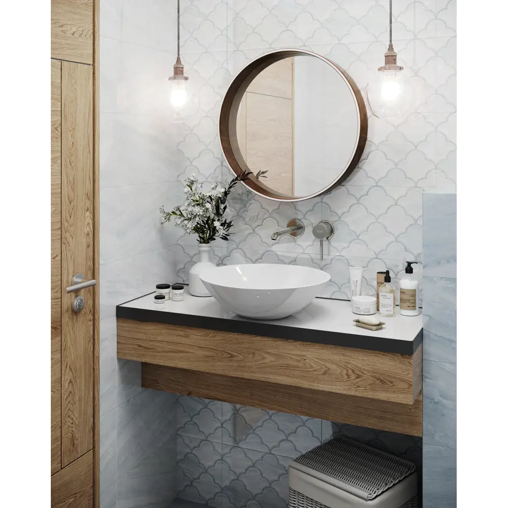 Плитка настенная Ars Орнамент 40x27 см 1.08 м² мрамор цвет голубой Santreyd STLM-2146989 - Вид №4
