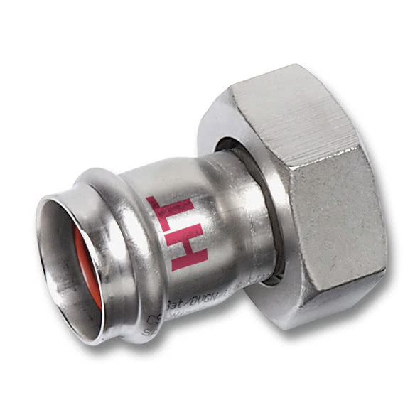 618359M35112 SANHA 18359M пр.-фит. нерж., упл.фитон переход - ВР плоск. упл. 35x11/2 мм  - Вид №1