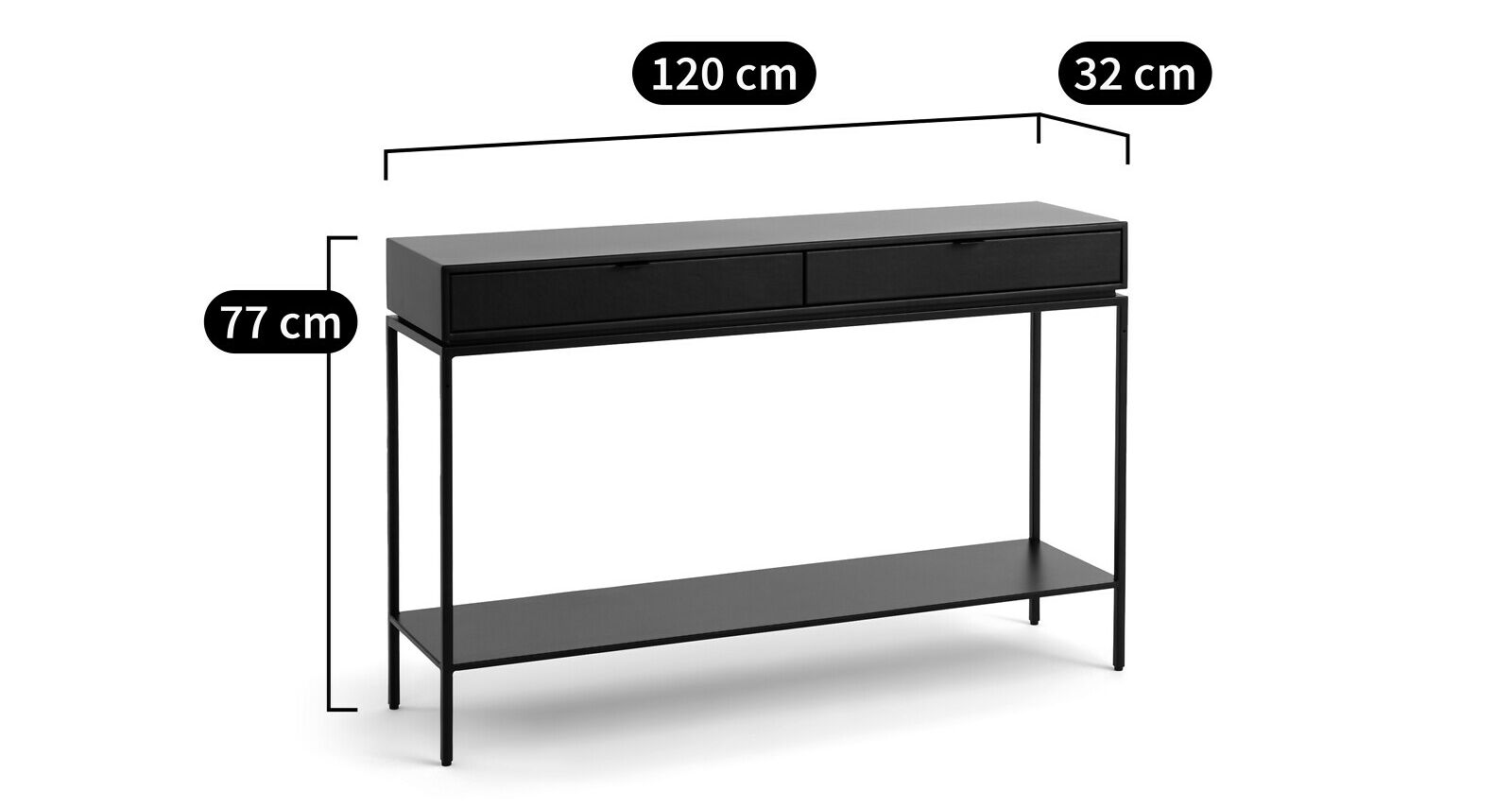 Металлическая и кожаная консоль с ящиками AMPM Réalto ARCH-00055041 - Вид №4