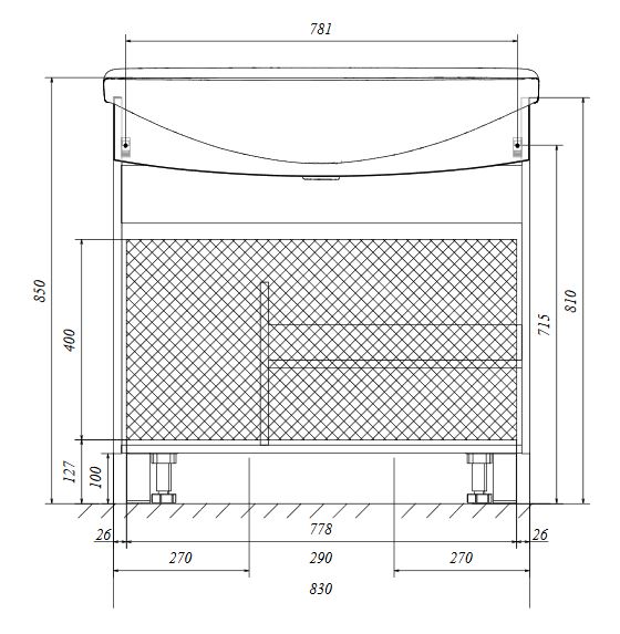 У94494 Тумба Lina Classic New 85Н 1в.я 2д Белый глянец 1 Marka Lina Classic  - Вид №5