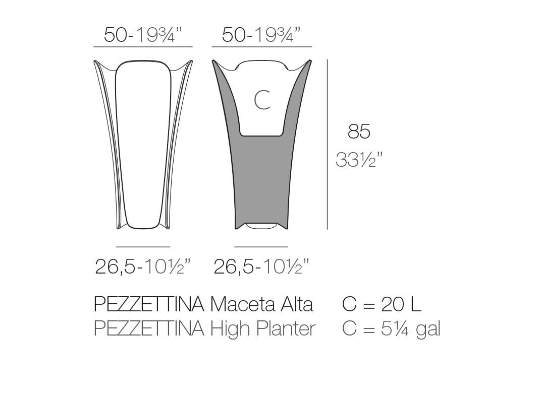 Высокий яркий садовый горшок Vondom Pezzettina ARCH-00118217 - Вид №5