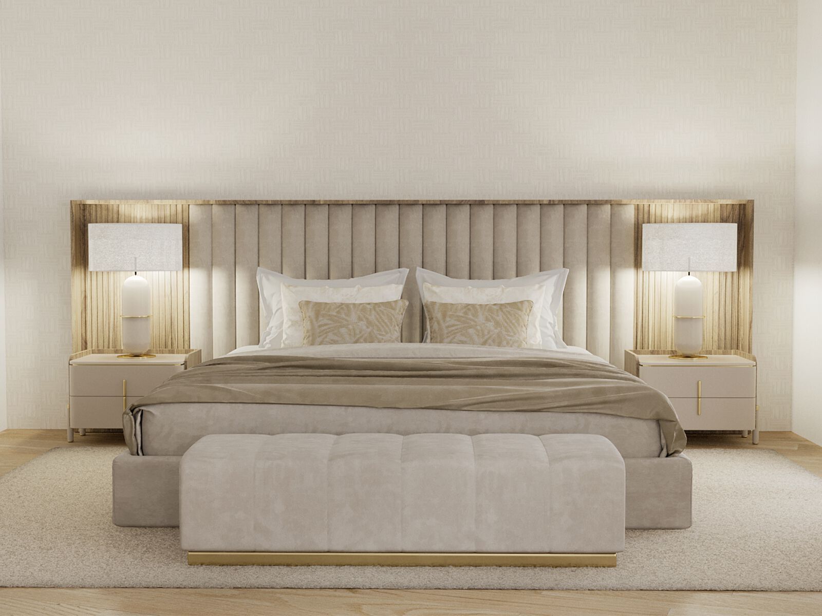 Двуспальная кровать из ткани ANA ROQUE INTERIORS ARCH-00062606 - Вид №2