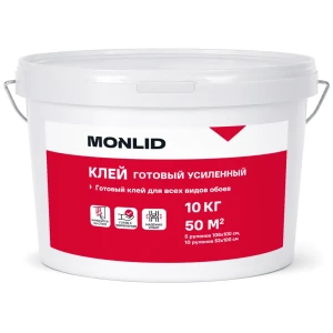 Клей усиленный для тяжелых обоев готовый MONLID 50 м²