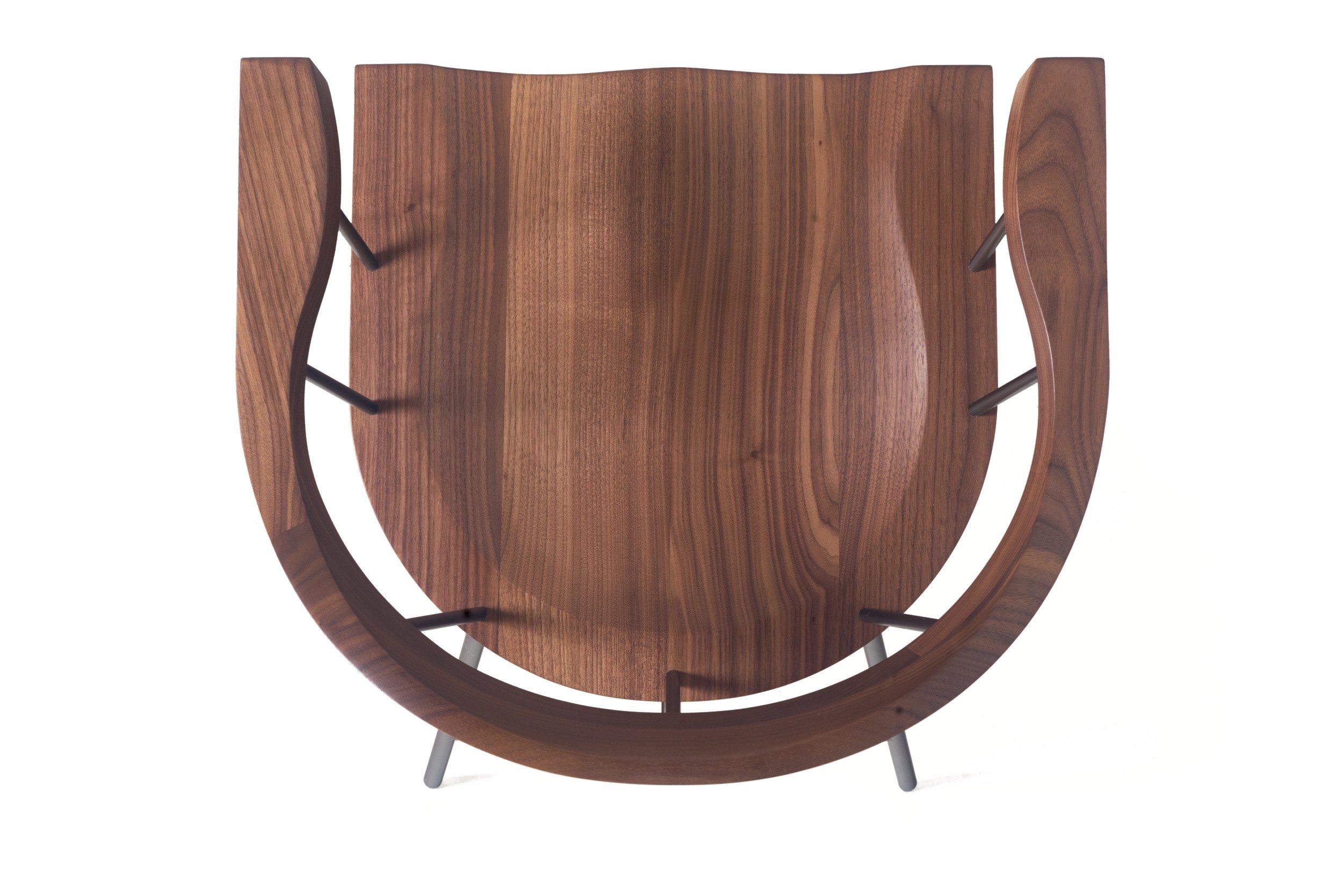 Стальной и деревянный табурет с подлокотниками BassamFellows Spindle ARCH-00094965 - Вид №8