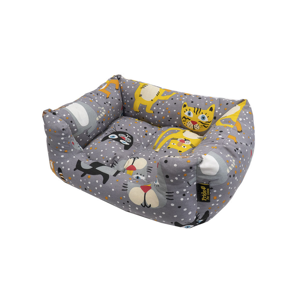 ПР0054612 Лежак для животных Забавные Коты 60х50х19см Pride 