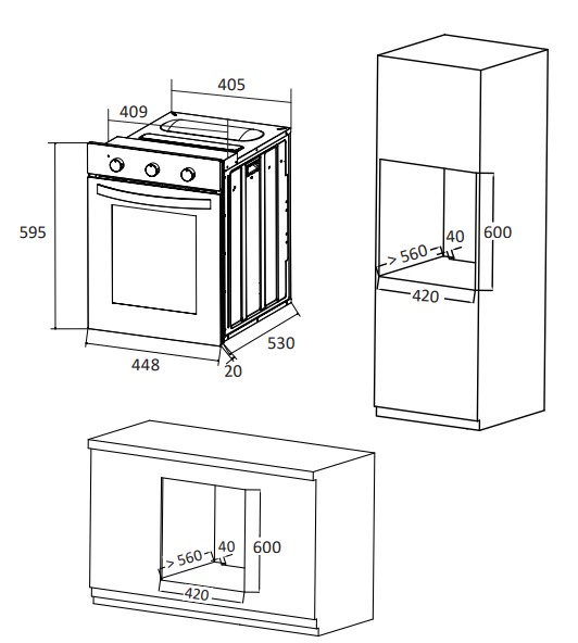 9101378 Электрический духовой шкаф DEXP 1SL45MW белый STDN-0031010 - Вид №10