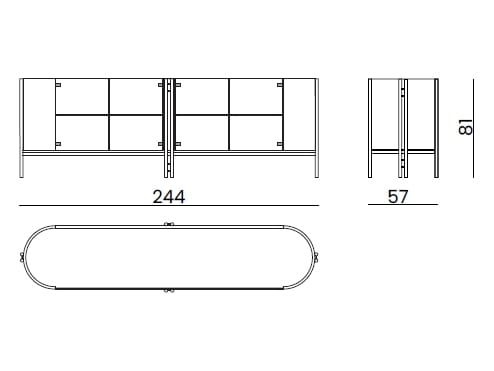 Шкаф из дерева и стекла с распашными дверями Bizzotto Italia Atmosphera ARCH-00117959 - Вид №6