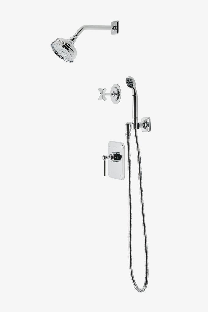 LDSP08 Комплект для душа Ludlow с балансировкой давления с 5-дюймовой розеткой для душа, ручным душем и перекрестной перекрестной ручкой. Waterworks 