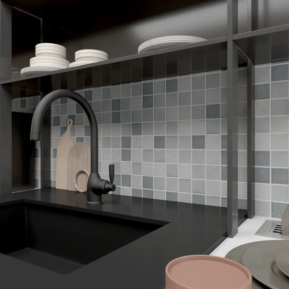 Керамическая мозаика Kreaforta серый микс для интерьера 30×30 см 89412202 STLM-1575417 - Вид №2