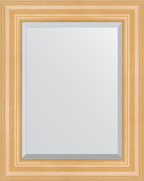 BY 1355 Зеркало с фацетом в багетной раме - сосна 62 mm EVOFORM Exclusive