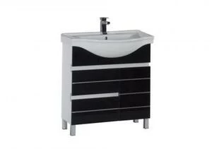Тумба с раковиной Aquanet Доминика 80 б\к черный