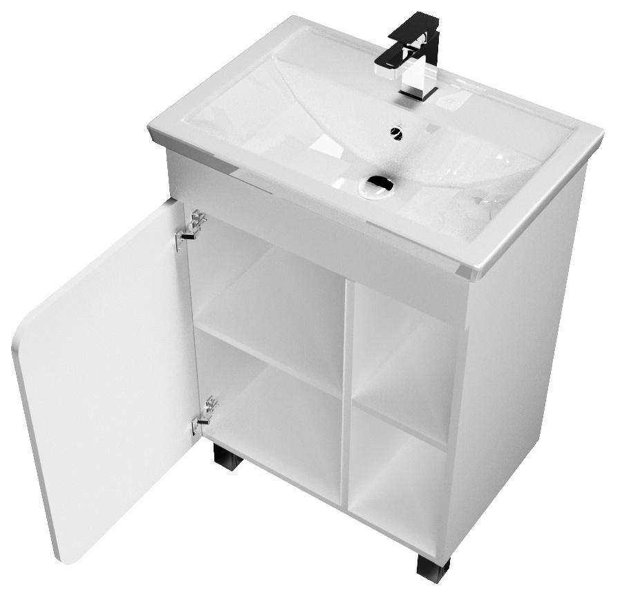 У76056 Тумба Nuvo 70Н 1д. Белый глянец 1 Marka NUVO 