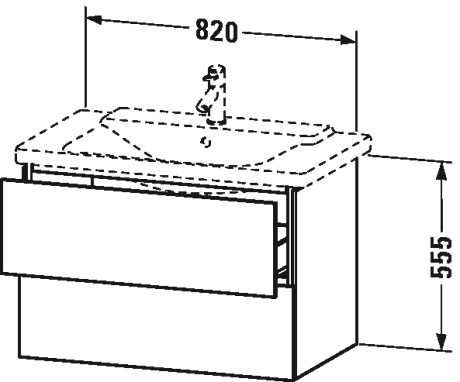 LC624708080 L-Cube Тумбочка подвесная Graphit Super Matt Duravit - Вид №1