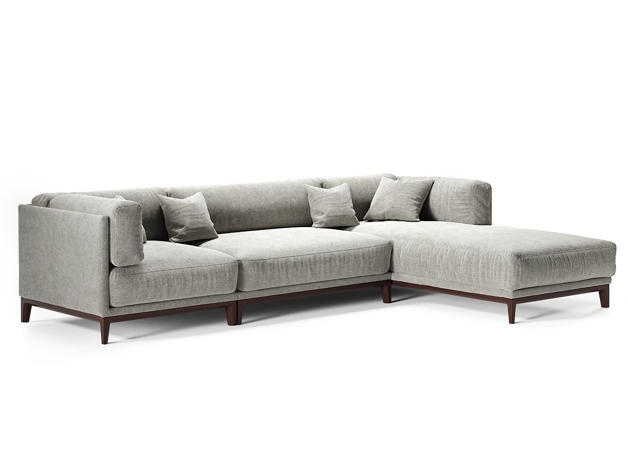 Диван Case угловой светло-серый шенилл THE IDEA ДИЗАЙНЕРСКИЕ 210548 Серый  - Вид №1