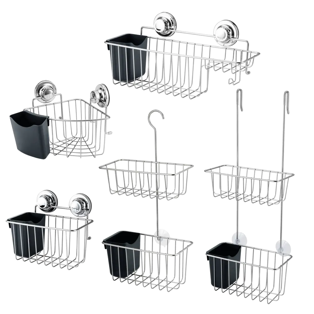 Полка для ванной прямоугольная Sensea Remix на присосках цвет хром STLM-2132166 - Вид №7