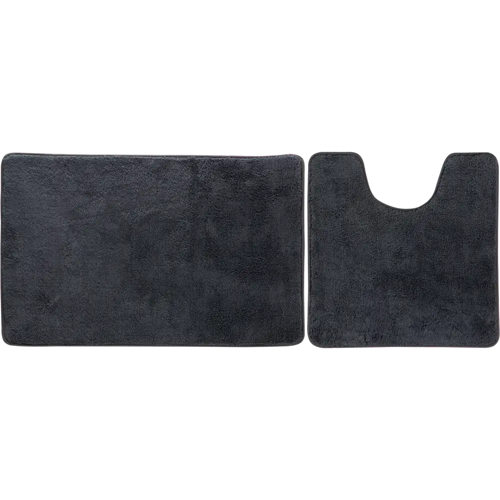 Набор ковриков для ванной комнаты Jersey 45x70/45x45 см цвет антрацит АКВАДЕКОР PRM-1119 STLM-2062075