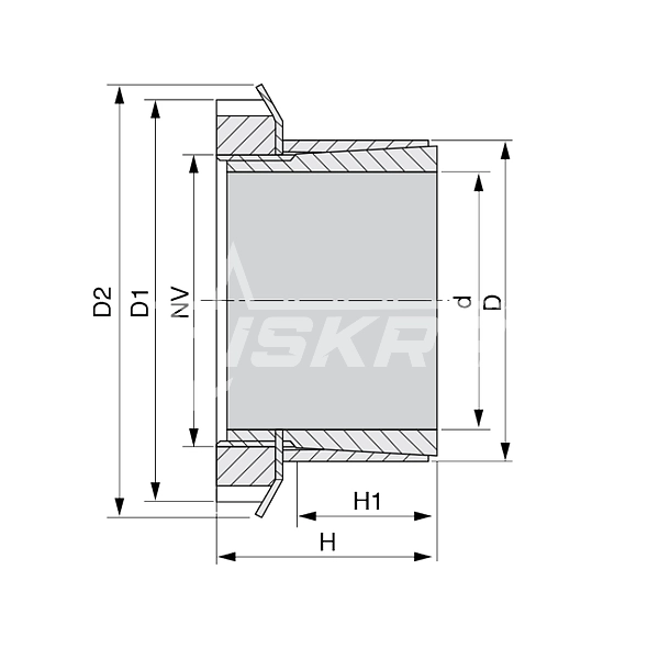 IS3506 Зажимная втулка KLFF015 (PHF FX90-15x25) ISKRA  - Вид №2
