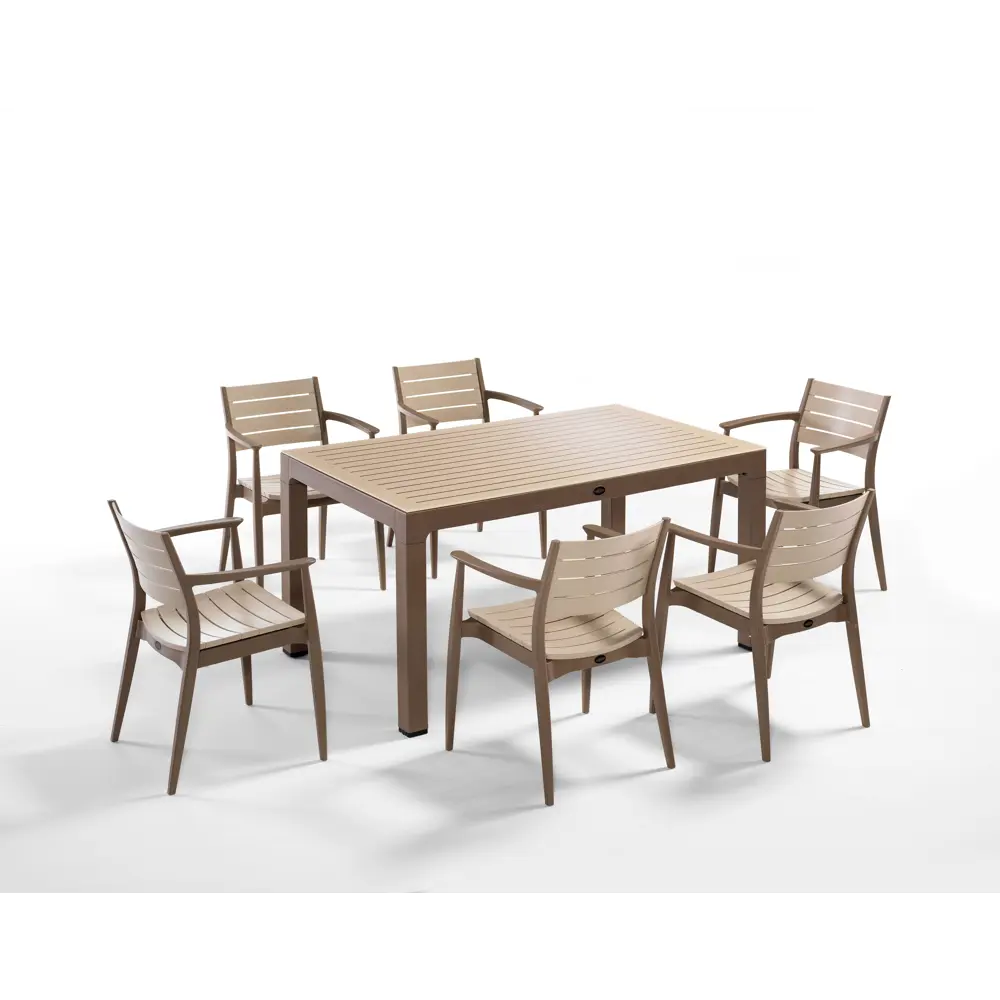 Стол садовый прямоугольный Novussi 150x90x75 см композитный кофе/капучино 84850879 STLM-2106846 Santreyd  - Вид №2