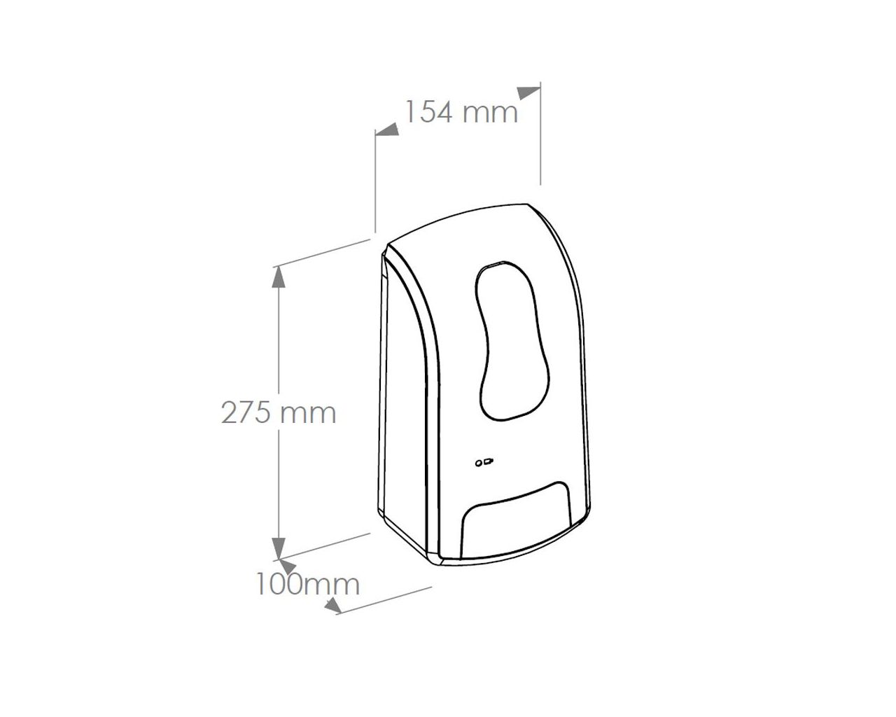 DAC201 Бесконтактный автоматический дозатор пенного мыла AMADEUS SILKY BLACK для одноразовых стержней 1000 г Merida  - Вид №1