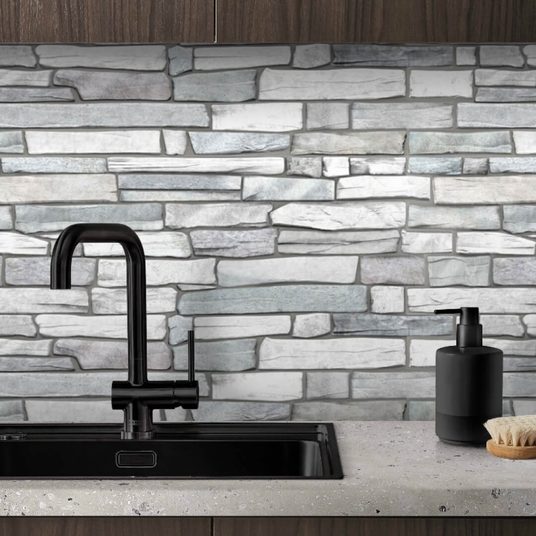 Панель ПВХ 0,3 мозаика Сланец серый STELLA Бюджет STSR-684 - Вид №1