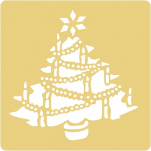 2802200 Трафарет для тиснения бумаги, 65x65 мм, упаковка 1 шт., новогодняя елка Rayher