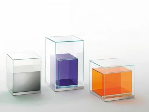 Glas Italia Квадратный хрустальный журнальный столик с отделением для хранения Boxinbox