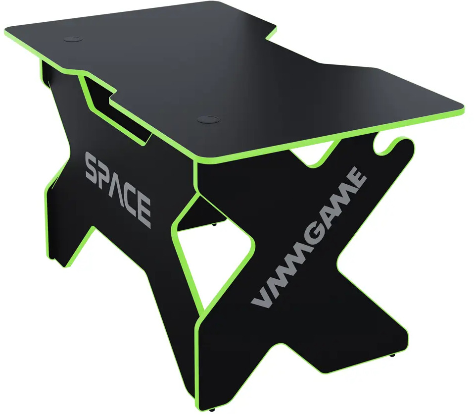91346964 Компьютерный стол игровой Vmmgame Space 140x77x80 см ЛДСП цвет черный/зеленый STLM-1090821