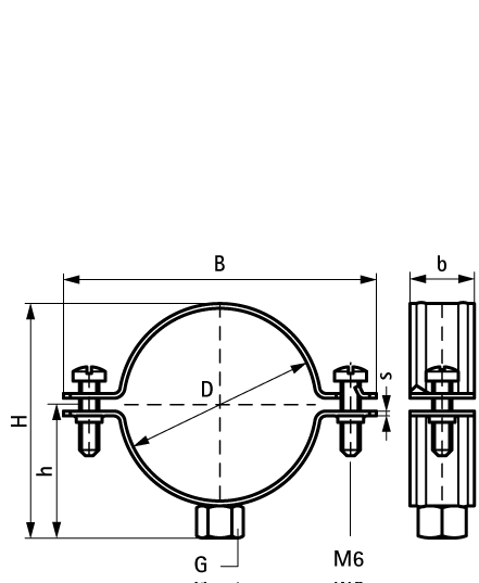 3027144 BIS Bifix® 300 Хомуты нерж. (M8, M10) для труб из нержавеющей стали walraven  - Вид №1