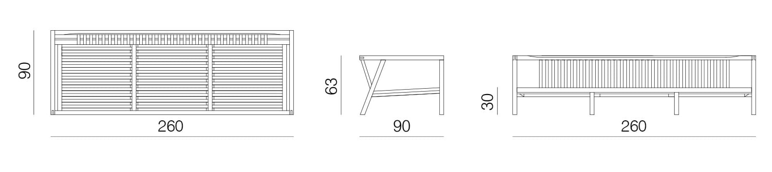 3-местный тканевый съемный садовый диван prostoria Umomoku ARCH-00132044 - Вид №4