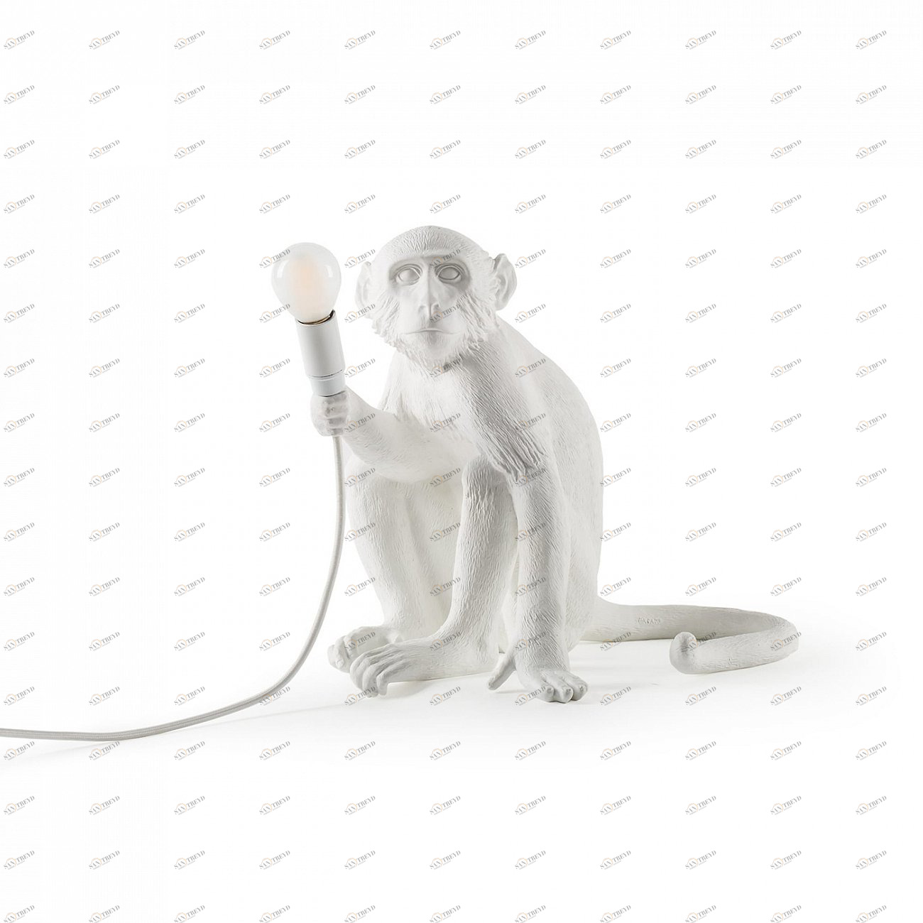 SELETTI Настольная лампа 14882 sitting MONKEY ЖИВОТНЫЕ  Белый