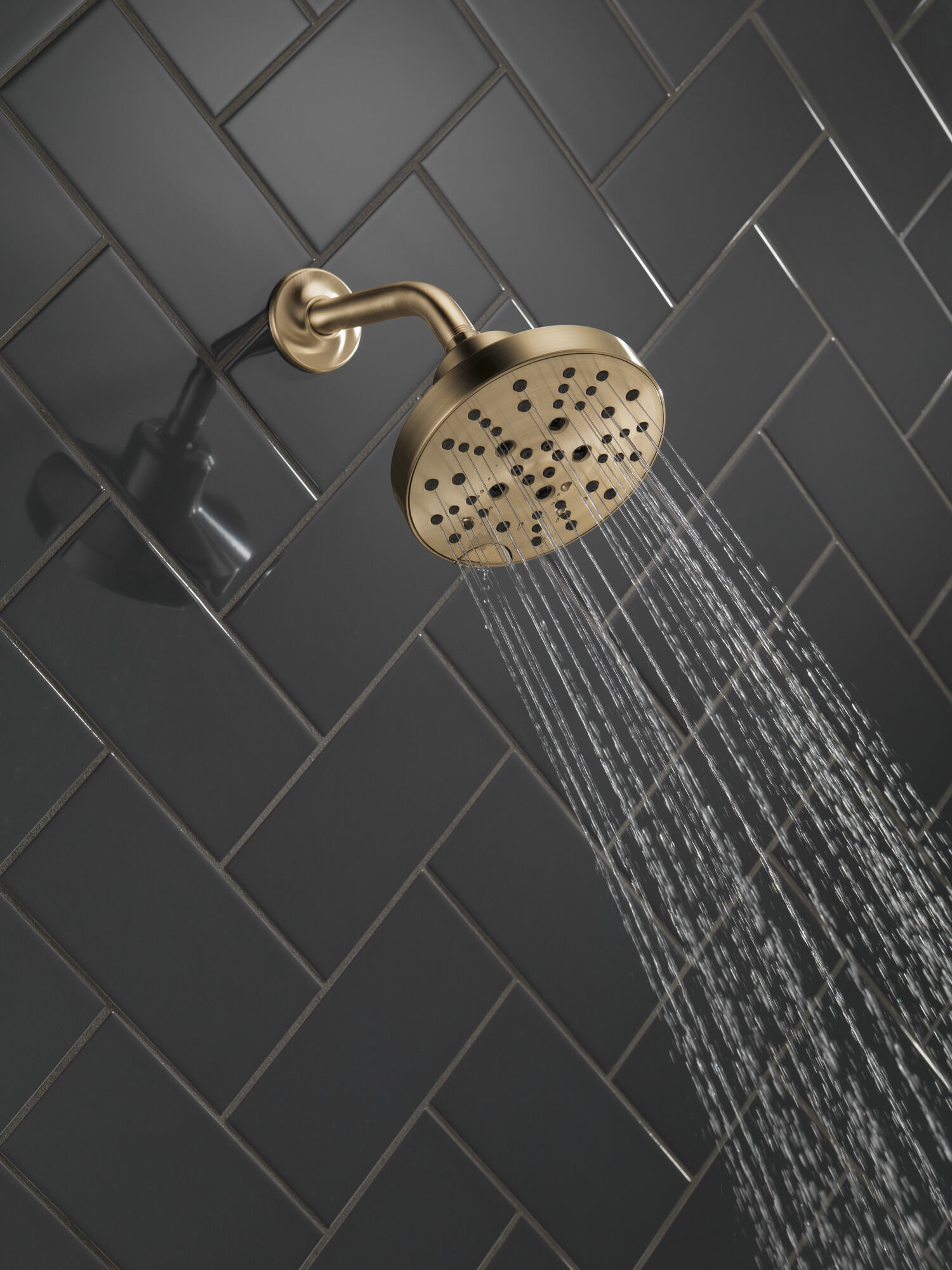 52668-CZ H2Okinetic® Современная душевая лейка Raincan с 5 настройками Delta Faucet Universal Showering Шампанское бронза  - Вид №5