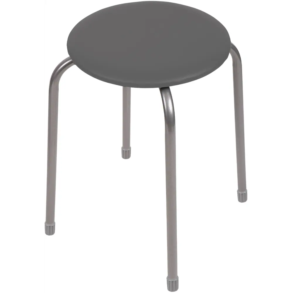 Табурет Ника Эконом 2 ТЭ2/С 32x46.5x32 см ножки металл/серый сиденье искусственная кожа серый Santreyd STLM-2114077